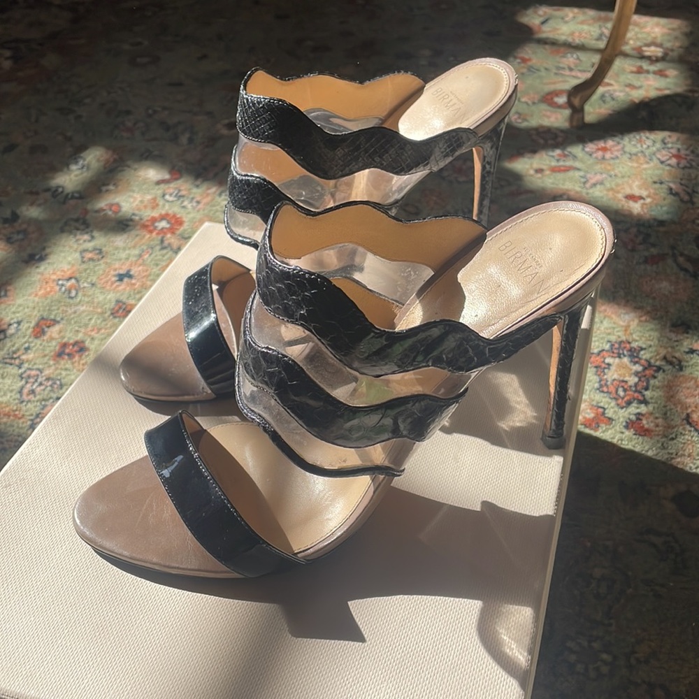 Alexandre Birman Python And Patent Stilettos - image 1